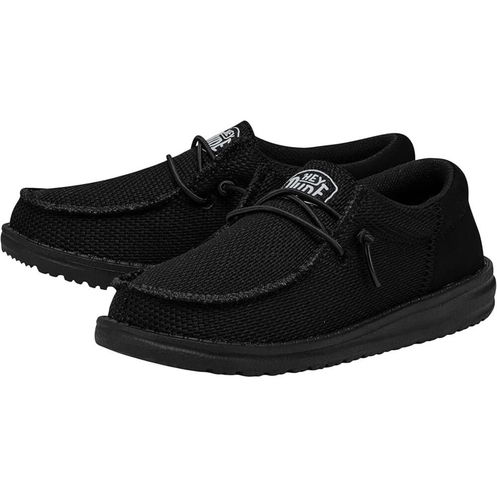 NWT HEYDUDE Wally Youth Funk Mono Shade Slip-On Loafers -Black - Size 1